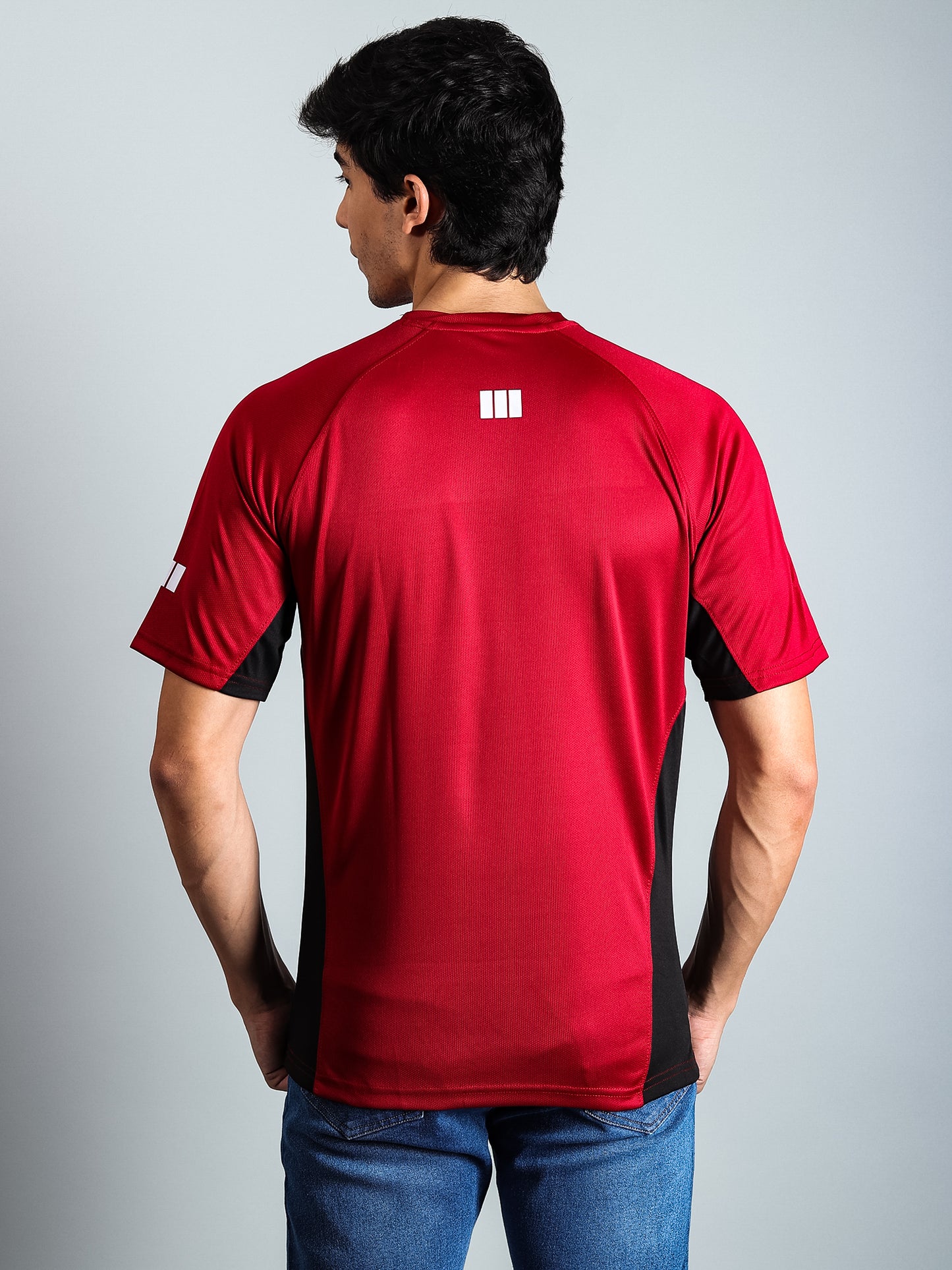 Men's Semi Oversize Fit Performance T-shirt combo pack - 2 (Red, Black)