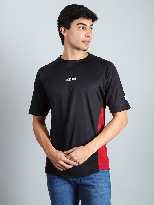 Men's Semi Oversize Fit Performance T-Shirt (Black)